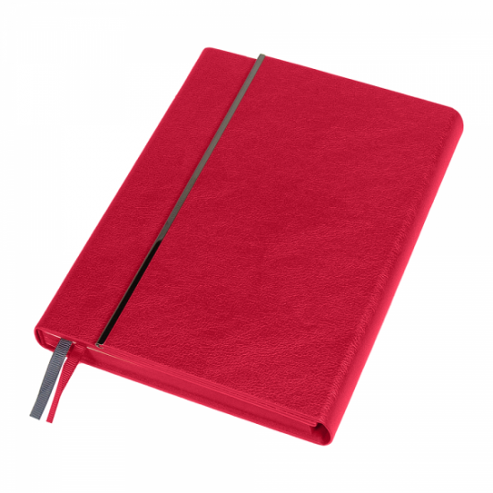 Ежедневник Alfa Bird Petrus A5, красный, недатированный, в твердой обложке с металлическим элементом