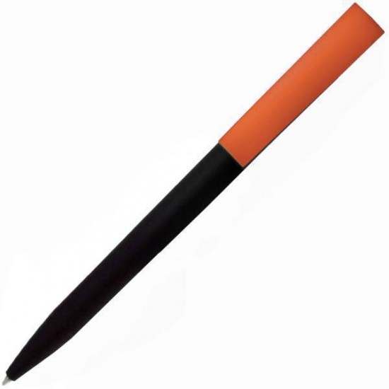 Ручка шариковая, пластиковая софт-тач, Zorro Color Mix, черная/оранжевая Ручка шариковая, пластиковая софт-тач, Zorro Color Mix, черная/оранжевая