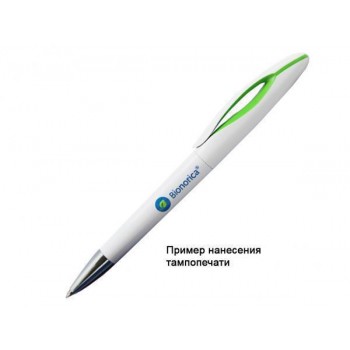 Ручка шариковая, пластиковая, белая/красная