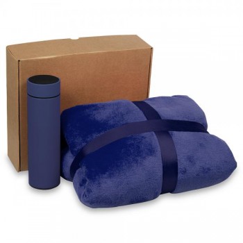 Набор подарочный Solution Duo (плед, термос), синий