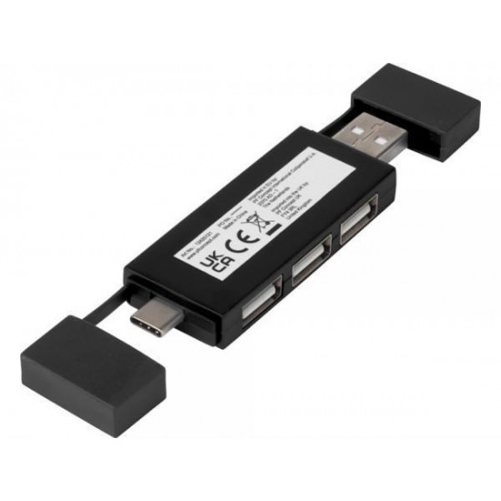 Mulan Двойной USB 2.0-хаб, черный