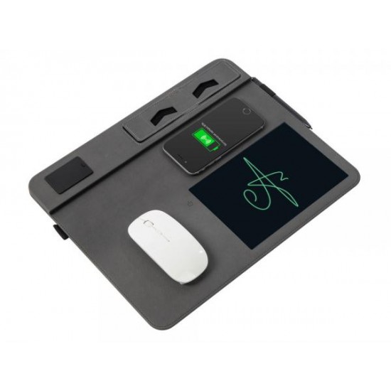 Многофункциональный коврик для мыши Multi Pad с беспроводной зарядкой и LCD экраном, 10 Вт, серый Многофункциональный коврик для мыши Multi Pad с беспроводной зарядкой и LCD экраном, 10 Вт, серый