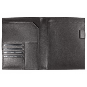 Суперобложка из натуральной кожи Universal leather размер А5+ , черная