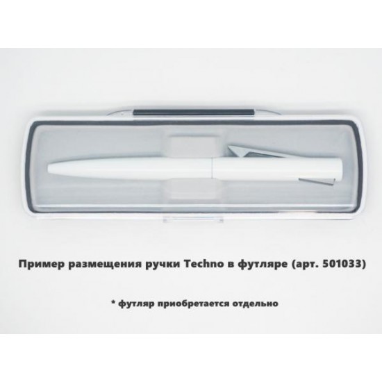 Ручка шариковая, пластиковая, металлическая, белая/серебристая, Techno Ручка шариковая, пластиковая, металлическая, белая/серебристая, Techno