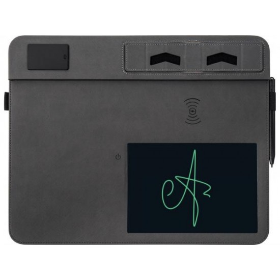 Многофункциональный коврик для мыши Multi Pad с беспроводной зарядкой и LCD экраном, 10 Вт, серый Многофункциональный коврик для мыши Multi Pad с беспроводной зарядкой и LCD экраном, 10 Вт, серый