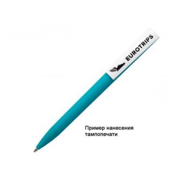 Ручка шариковая, пластик, софт тач, бирюзовый/белый, Z-PEN