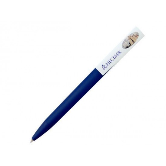 Ручка шариковая, пластик, софт тач, синий/белый, Z-PEN