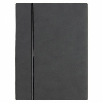 Ежедневник Alfa Bird line Nuba, темно-серый,  недатированный, в твердой обложке с магнитным клапаном и металлическим элементом