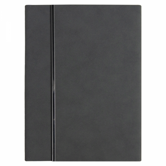 Ежедневник Alfa Bird line Nuba, темно-серый,  недатированный, в твердой обложке с магнитным клапаном и металлическим элементом