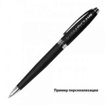 Ручка шариковая софт тач Grand  Petra металлическая, черная/серебристая