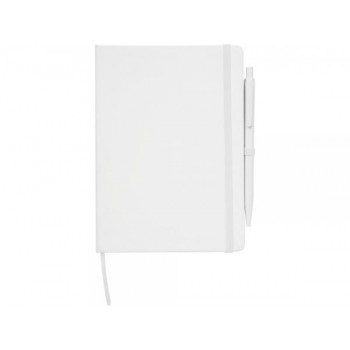 Блокнот Prime среднего размера с ручкой, белый