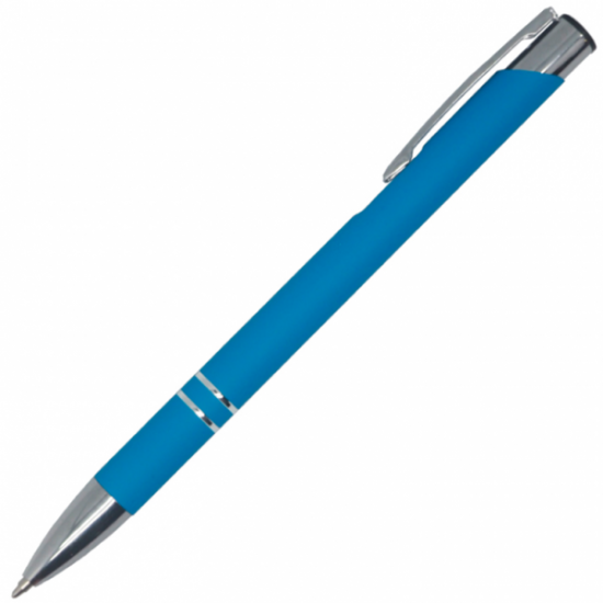 Ручка шариковая, COSMO HEAVY Soft Touch, металлическая, голубой Ручка шариковая, COSMO HEAVY Soft Touch, металлическая, голубой