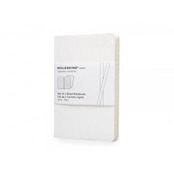 Записная книжка Moleskine Volant (в линейку, 2 шт.), Pocket (9х14см), белый