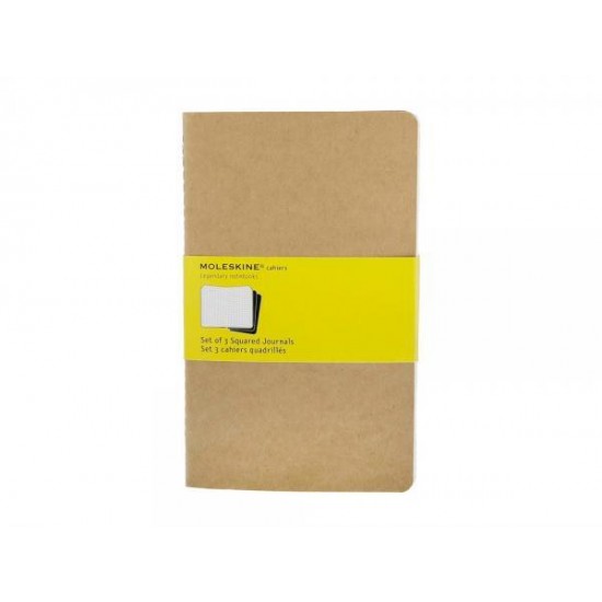 Записная книжка Moleskine Cahier (в клетку, 3 шт.), Large (13х21см), бежевый
