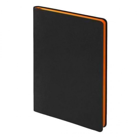 Ежедневник Flexy Latte Soft Touch Black Edition Color А5, черный/оранжевый, недатированный, в гибкой обложке