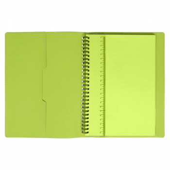 Ежедневник Flexy Verde Sivilia B5 на пружине, серо-салатовый, недатированный, в гибкой обложке
