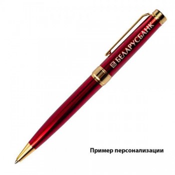 Ручка шариковая глянцевая Grand Diplomat металлическая, бордо/золотистая