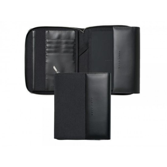 Папка для участника конференции формата А5 Advance Fabric Dark Grey. Hugo Boss