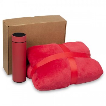 Набор подарочный Solution Duo (плед, термос), красный