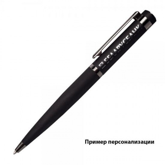 Ручка шариковая софт тач Attashe металлическая, черная/темно-серый