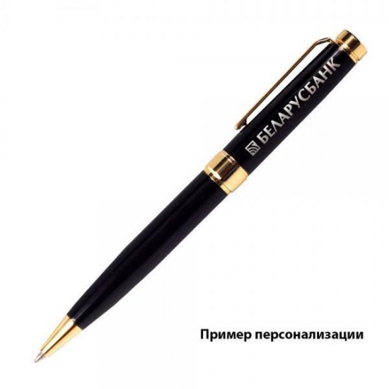 Ручка шариковая глянцевая Diplomat металлическая, черная /золотистая Ручка шариковая глянцевая Diplomat металлическая, черная /золотистая