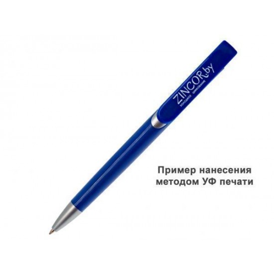 Ручка шариковая, пластиковая, синяя/серебристая
