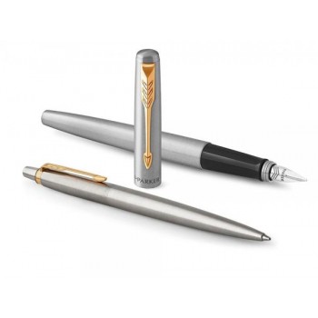 Набор Parker Jotter Core Stainless Steel GT: ручка шариковая, ручка перьевая