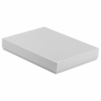 Коробка подарочная Solution Superior, серебристая, размер 24*17,5*3 см, бежевый ложемент под индивидуальную вырубку