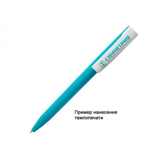 Ручка шариковая, пластик, софт тач, бирюзовый/белый, Z-PEN