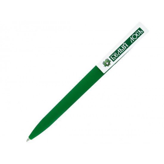 Ручка шариковая, пластик, софт тач, зеленый/белый, Z-PEN