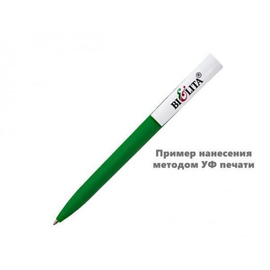 Ручка шариковая, пластик, софт тач, зеленый/белый, Z-PEN