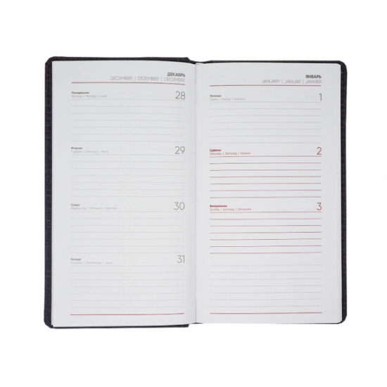 Обложка твердая Classic Agenda Cambric А7, черный
