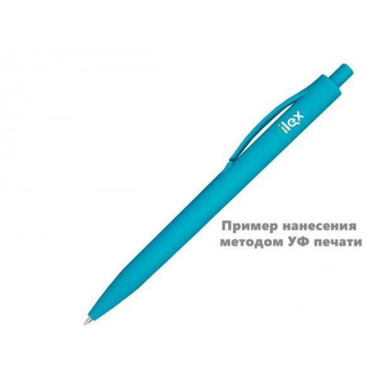 Ручка шариковая Хит, пластиковая, софт-тач, бирюзовая, pantone 320 С
