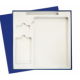 Коробка подарочная, синий, 25,7x25,7, с вырубкой под ежедневник/ручку/флешку/пауэрбанк 7,3х13,3 см