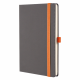 Ежедневник Alfa Note Pasu А5, серый/оранжевый,  недатированный, в твердой обложке