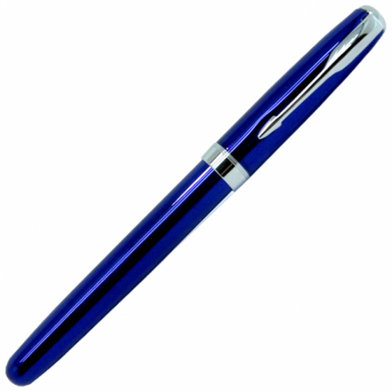 Ручка роллер, металлическая, синяя/серебристая, BLUE KING