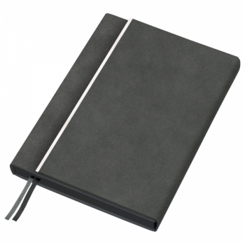 Ежедневник Alfa Bird line Nuba, темно-серый,  недатированный, в твердой обложке с магнитным клапаном и металлическим элементом