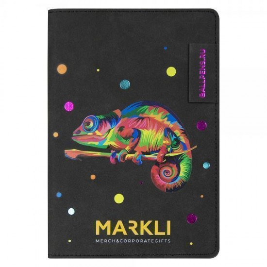 Ежедневник Flexy Tenero Suede Print Sample A5, черный, недатированный, в гибкой обложке с петлей для ручки Ежедневник Flexy Tenero Suede Print Sample A5, черный, недатированный, в гибкой обложке с петлей для ручки
