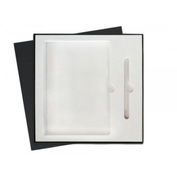 Коробка подарочная Solution Superior под ежедневник и ручку, черный, 25,7x25,7 см, бежевый ложемент