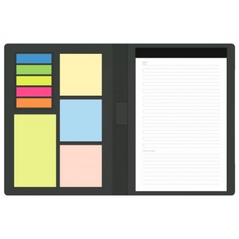 Блокнот А5 Tasmania,  в твердой обложке со стикерами в линейку, серый