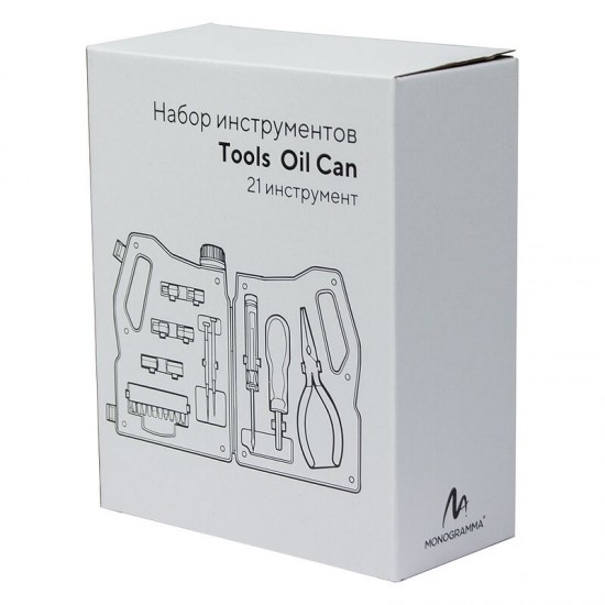 Набор инструментов Tools Oil Can, 21 инструмент,  черный, в пластиковом футляре