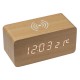 Зарядное устройство Wireless Time Hub с часами, термометром, календарем, светло-коричневое