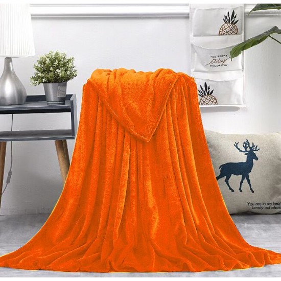 Плед мягкий флисовый Super Soft  Comfort Travel, 125*170 см, оранжевый