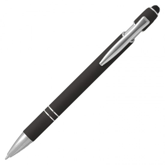 Ручка шариковая, Star Soft Touch Shiny Silver Requis, черная