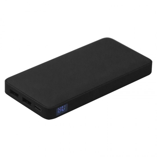 Внешний аккумулятор (powerbank) «WeCharge Velvet», 10 000 mAH, 5V -2A , c цифровым дисплеем для контроля заряда, черный