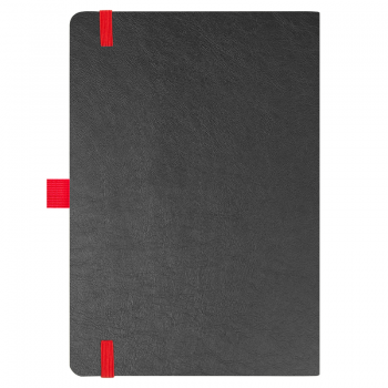 Блокнот Flexy Forest Urban Soft leather  А5, недатированный, с резинкой и петлей для ручки, в гибкой обложке, черно-красный