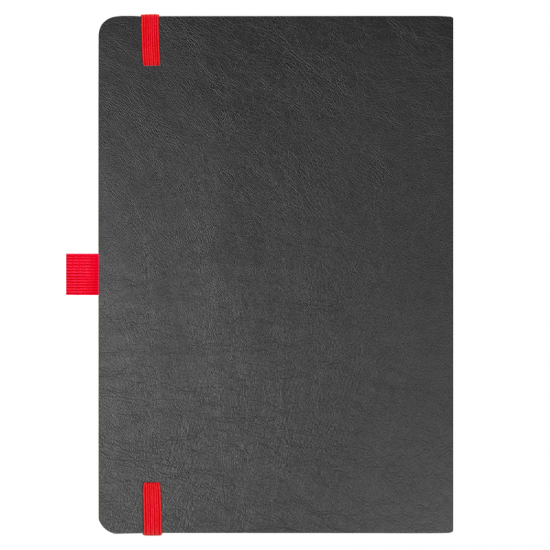 Блокнот Flexy Forest Urban Soft leather  А5, недатированный, с резинкой и петлей для ручки, в гибкой обложке, черно-красный