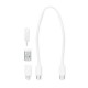 Кабель зарядный выдвижной USB Solid Line  60W 3-в-1 на Lightning, Micro-USB, Type-C «U50» 2,4 A, Quick Charge в пластиковом футляре, белый