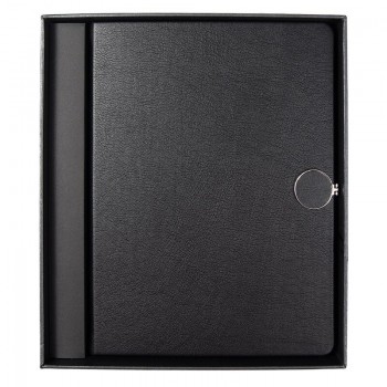 Ежедневник Alfa Omega Mocca Business Edition B5, в твердой обложке, с магнитной застежкой, черный, в подарочной коробке