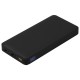 Внешний аккумулятор (powerbank)  «WeCharge Soft Touch»,  10 000 mAH, Power Delivery (PD) 25.5W, со светящимся логотипом после гравировки, c цифровым дисплеем для контроля заряда, черный